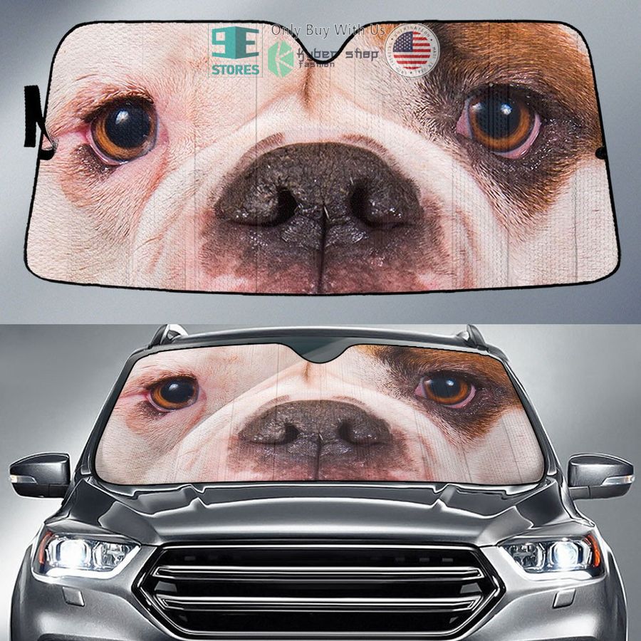 american bulldog dog eyes car sun shade 1 965