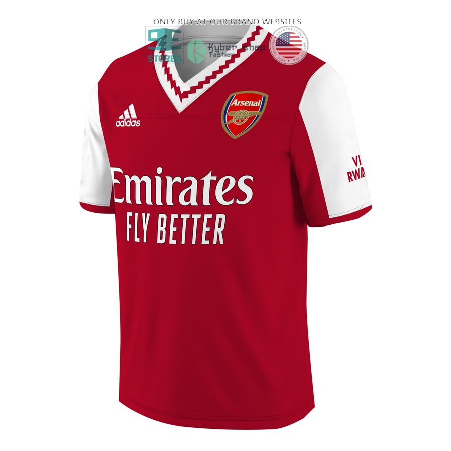 arsenal emirates fly better adidas g jesus 9 red white football jersey 2 52839