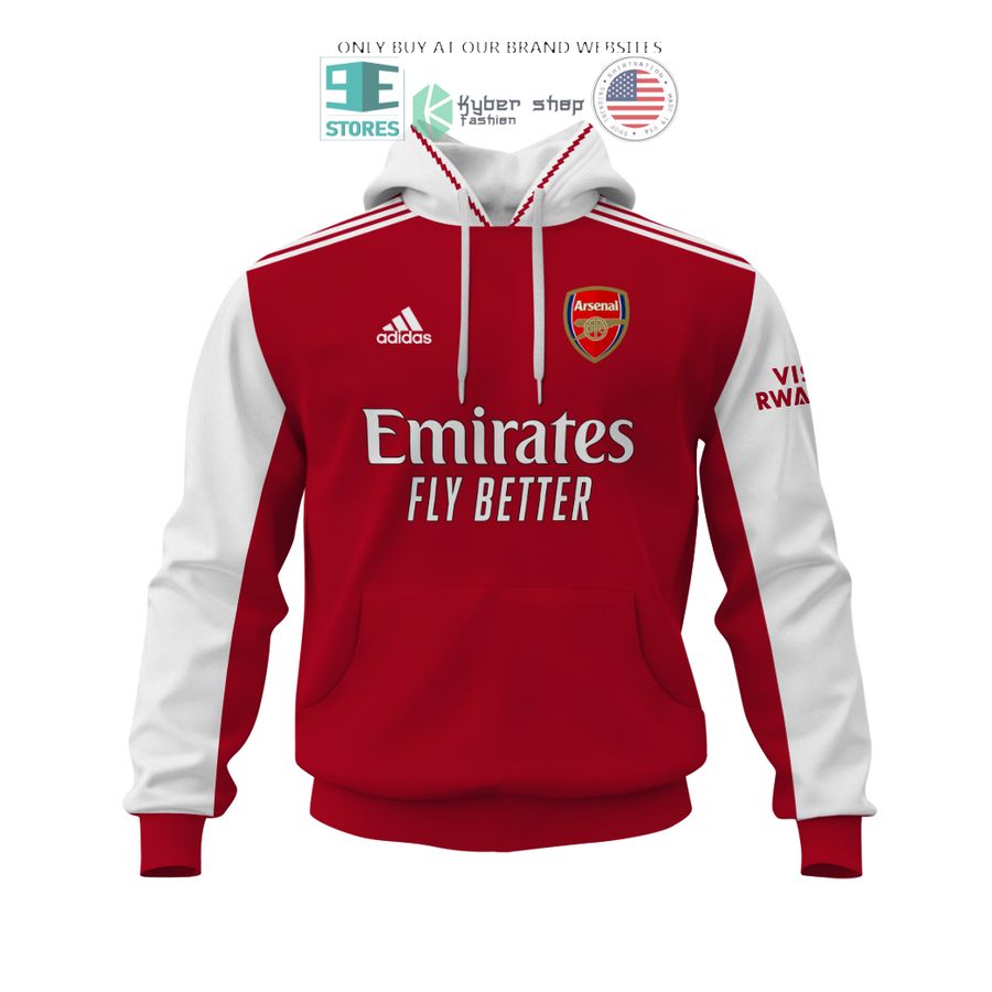 arsenal emirates fly better saka 7 red white 3d shirt hoodie 2 67796