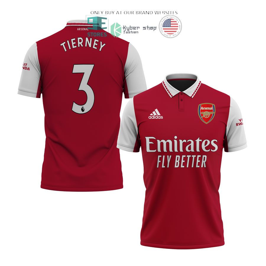 arsenal emirates fly better tierney 3 red white polo shirt 1 56359