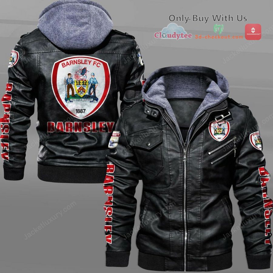 barnsley f c leather jacket 1 46230