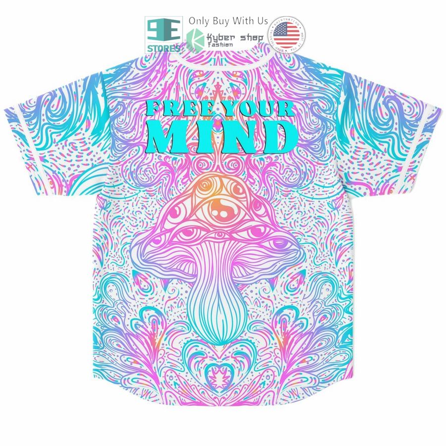 big gigantic free your mind magic mushroom psychedelic art baseball jersey 2 70661