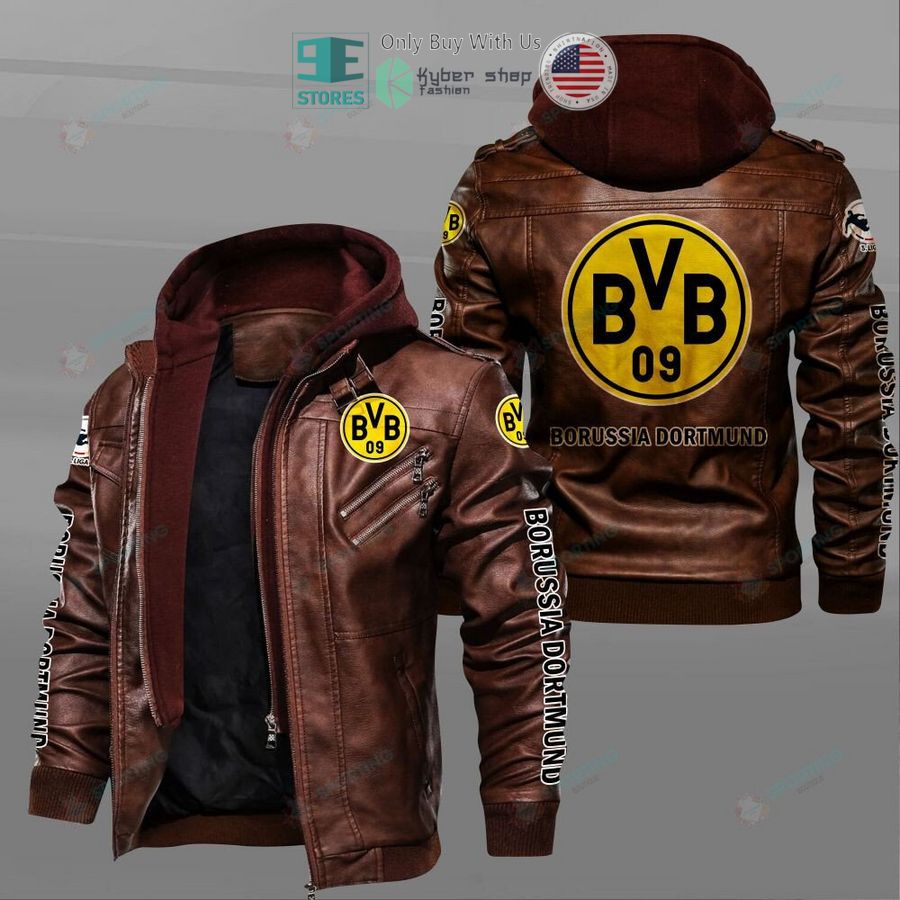 borussia dortmund logo leather jacket 2 29859