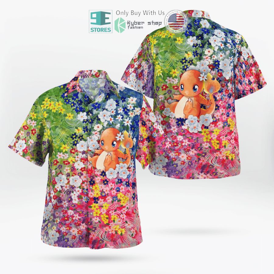 charmander summer flowers hawaiian shirt shorts 2 53312