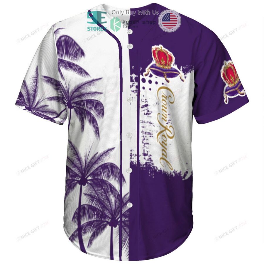 crown royal palm tree white purple baseball jersey 2 17106