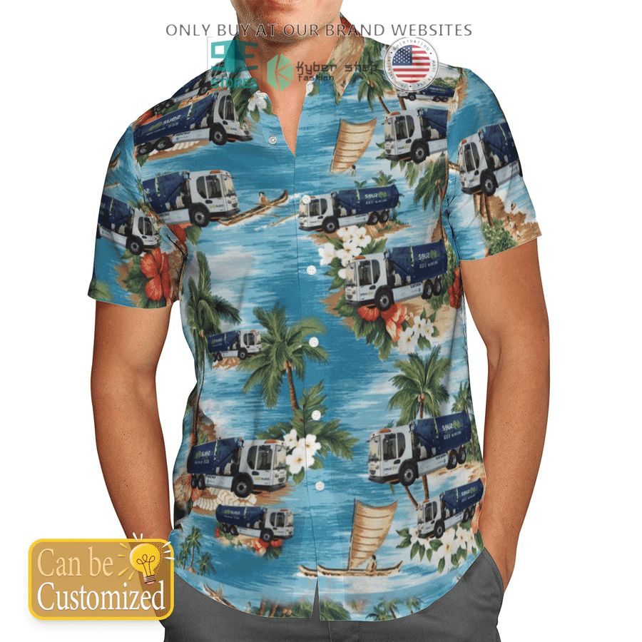 custom name uk waste collector truck hawaiian shirt 1 38903