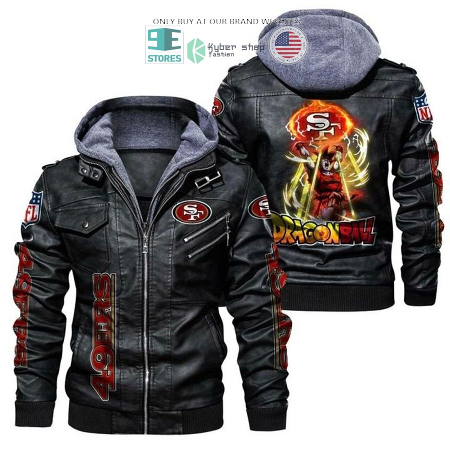 dragon ball son goku san francisco 49ers leather jacket 1 46910