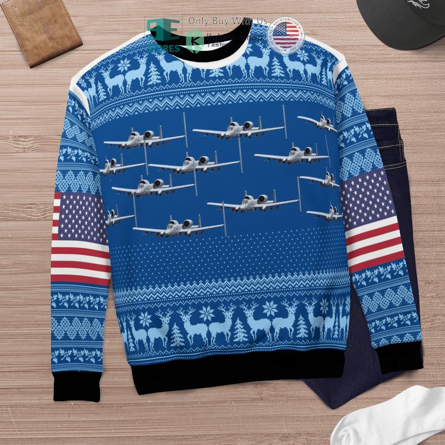 fairchild republic a 10 thunderbolt ii christmas seamless sweater sweatshirt 6 6023