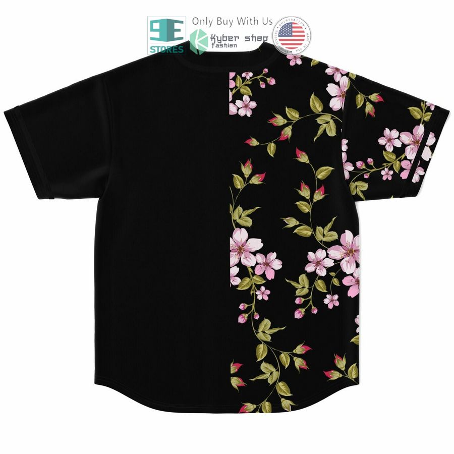 flowers black baseball jersey 2 94504