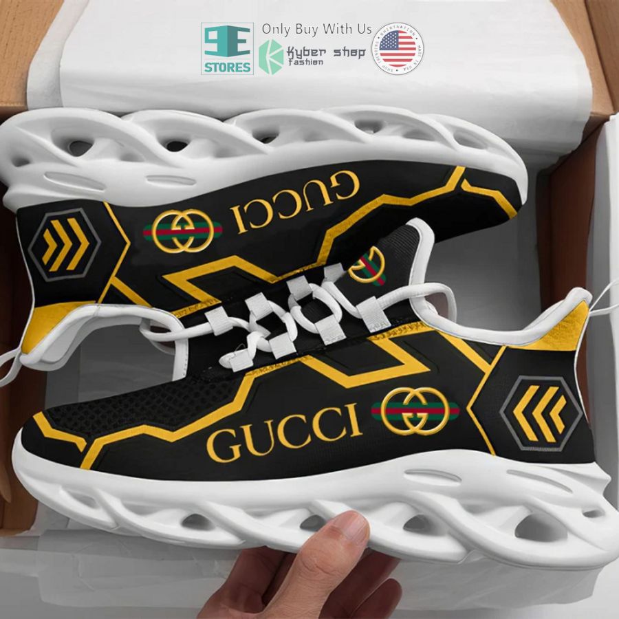 gucci luxury brand logo black yellow max soul shoes 2 71423