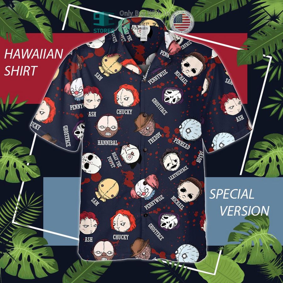 horror characters blood hawaiian shirt 1 17046