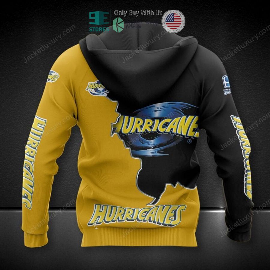hurricanes super rugby yellow black 3d hoodie polo shirt 2 5998