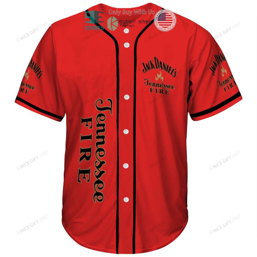 jack daniels tennesse fire logo red baseball jersey 2 28373