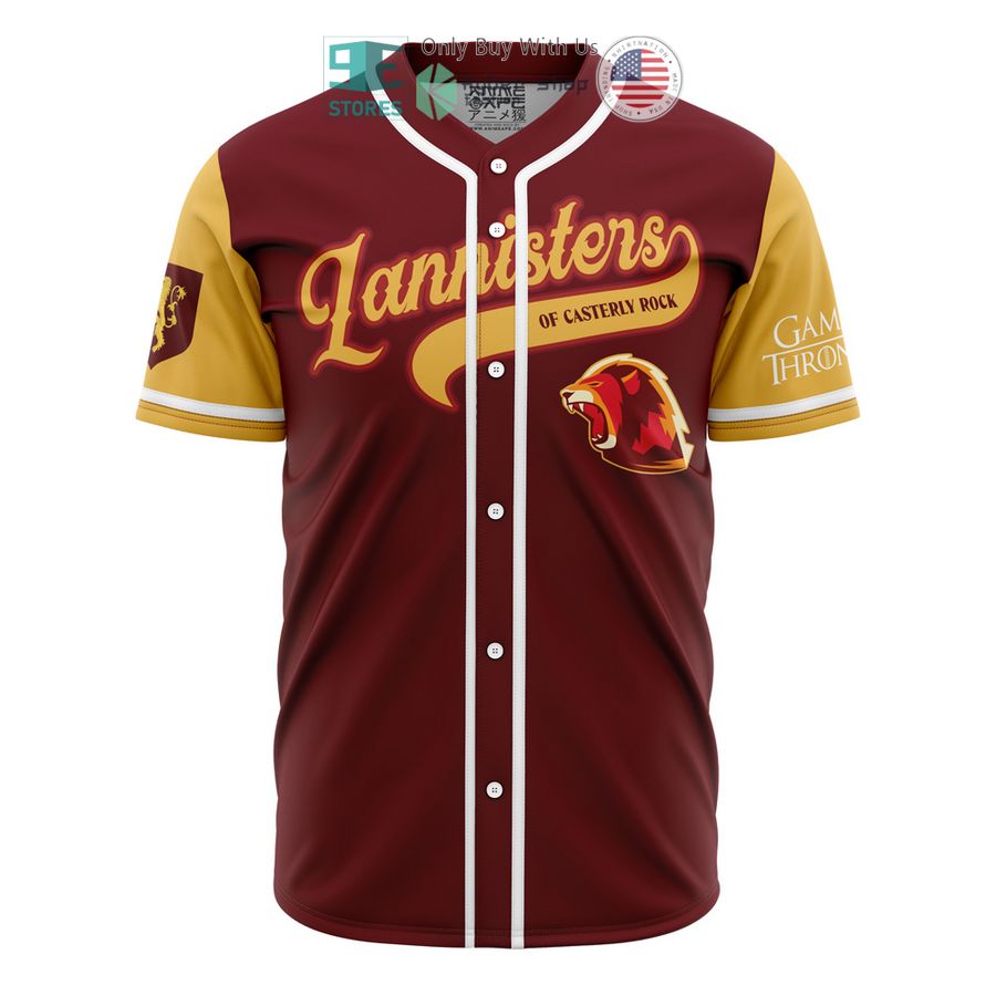 lannisters of casterly rock game of thrones baseball jersey 2 30636