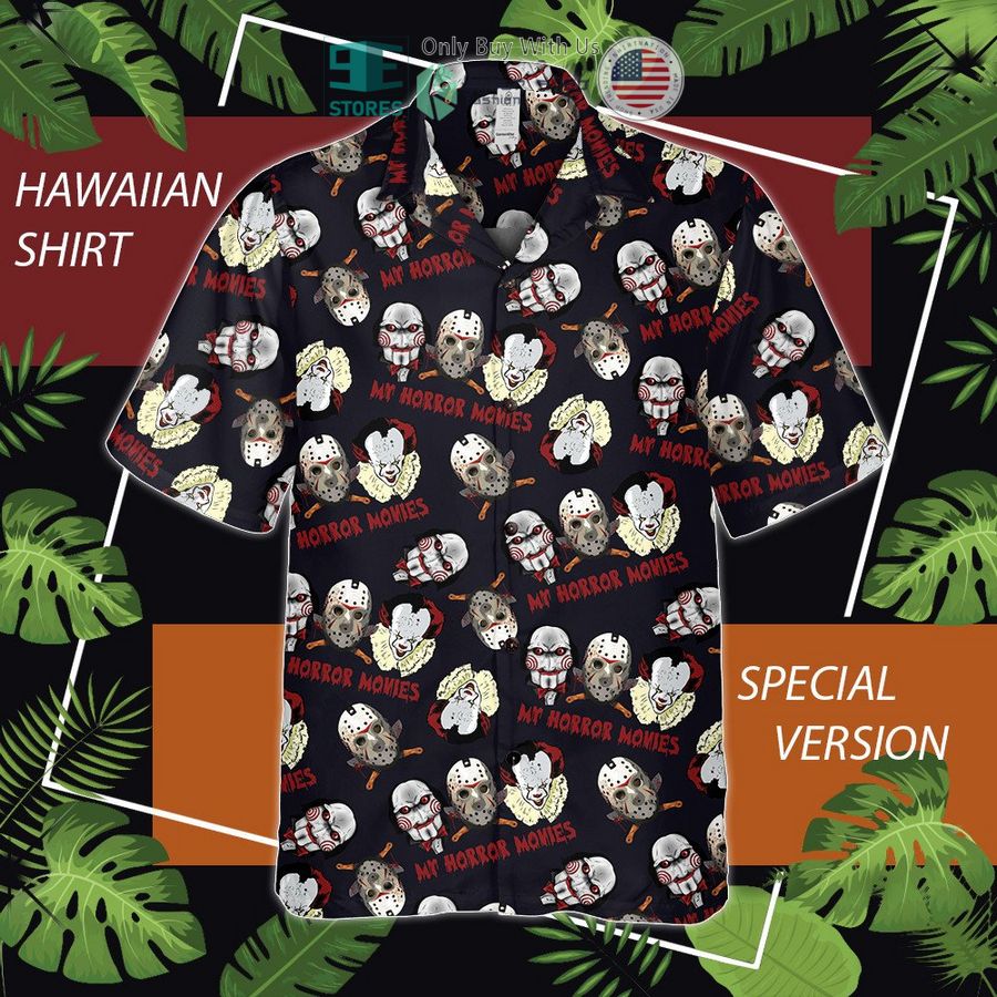 my horror movies jigsaw pennywise jason voorhees hawaiian shirt 1 5956
