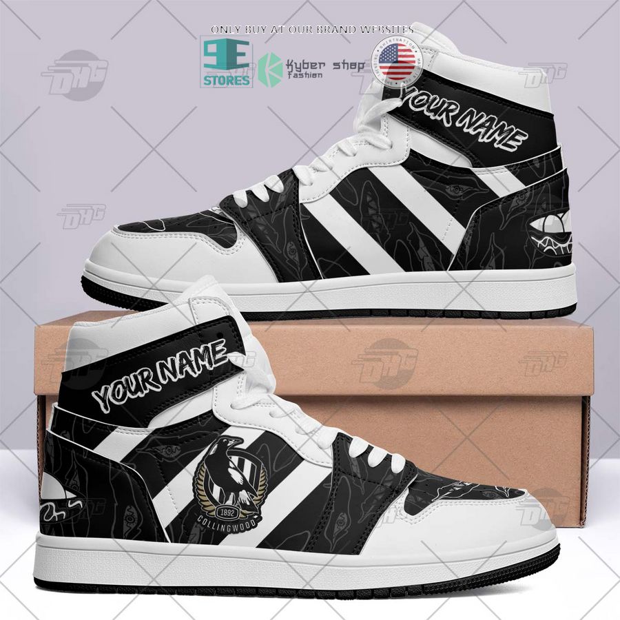 personalized afl collingwood magpies indigenous air jordan high top shoes 2 21049