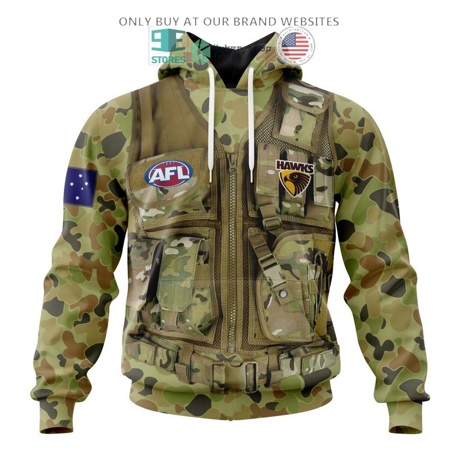 personalized afl hawthorn football club special military camo 3d shirt hoodie 1 72809