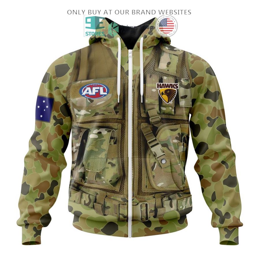 personalized afl hawthorn football club special military camo 3d shirt hoodie 2 62109