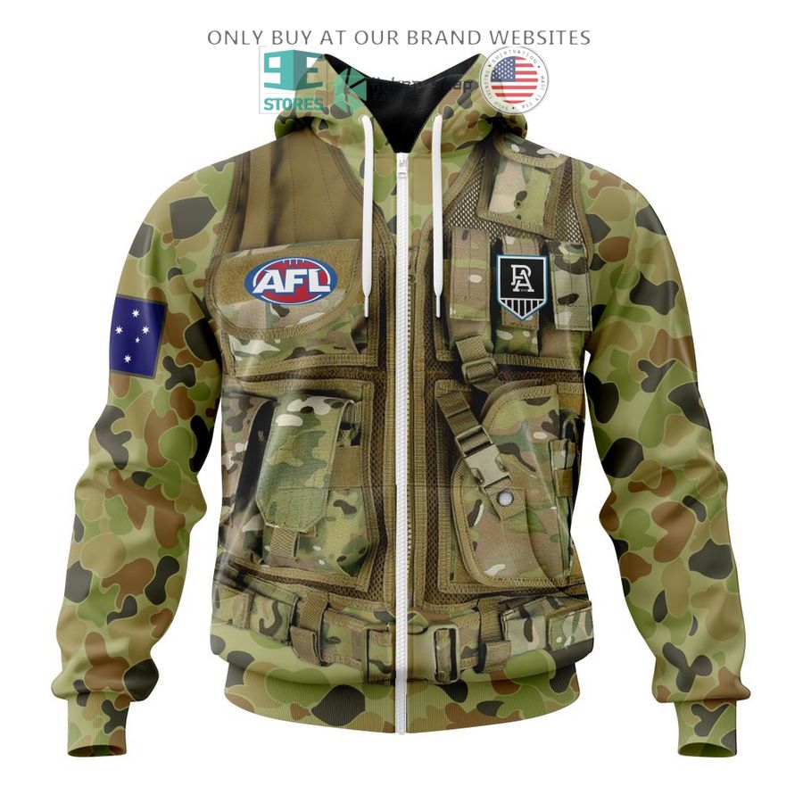 personalized afl port adelaide football club special military camo 3d shirt hoodie 2 88860