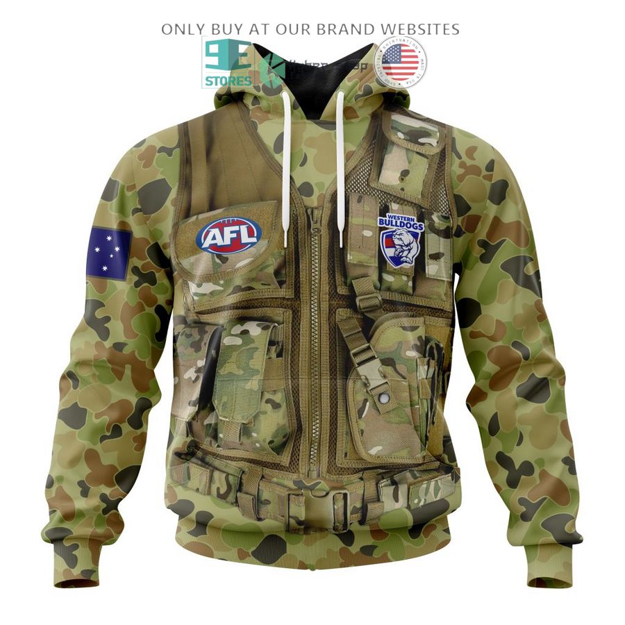 personalized afl western bulldogs special military camo 3d shirt hoodie 1 68696