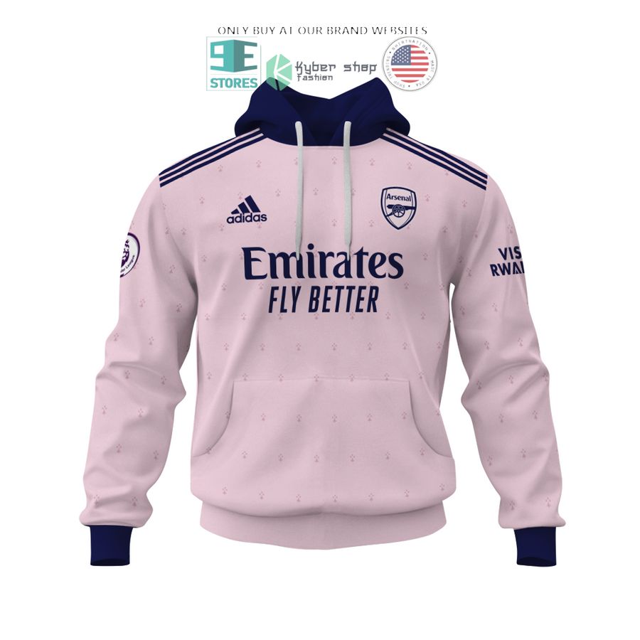 personalized arsenal emirates fly better visit rwanda pink 3d shirt hoodie 2 12809