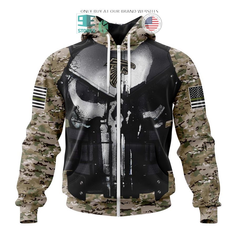 personalized atlanta falcons skull punisher veteran camo 3d shirt hoodie 2 15825