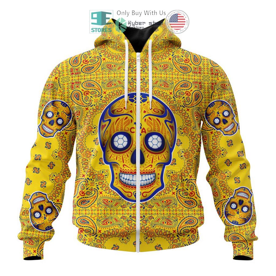 personalized club america sugar skull dia de muertos 3d shirt hoodie 2 36749