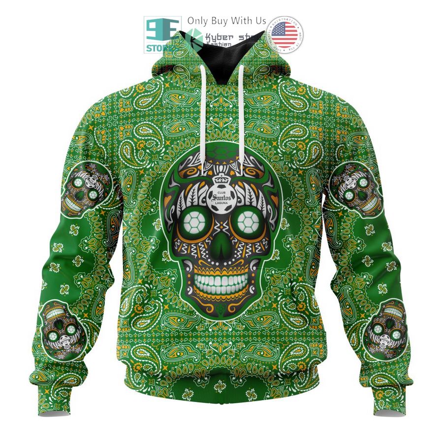 personalized club santos laguna sugar skull dia de muertos 3d shirt hoodie 1 21415