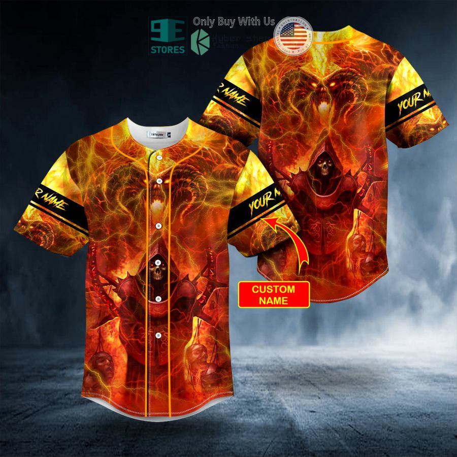 personalized fire red grim reaper balrogs custom baseball jersey 1 8663
