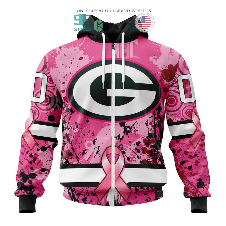 personalized green bay packers breast cancer awareness 3d shirt hoodie 2 18564
