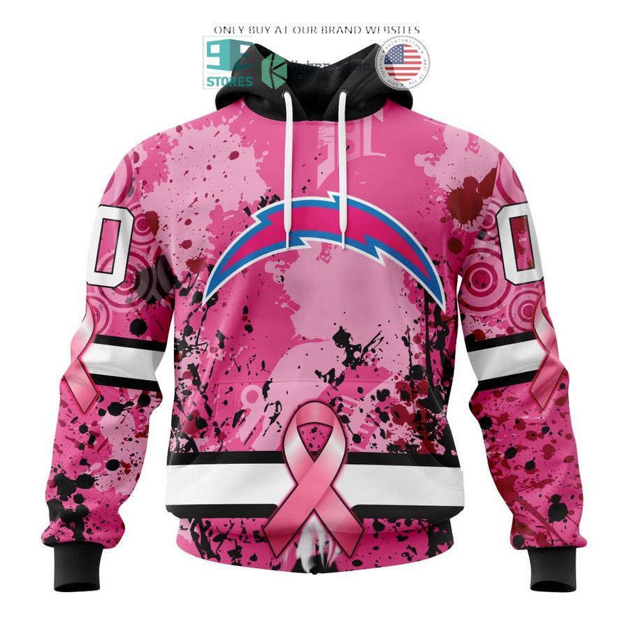 personalized los angeles chargers breast cancer awareness 3d shirt hoodie 1 1708