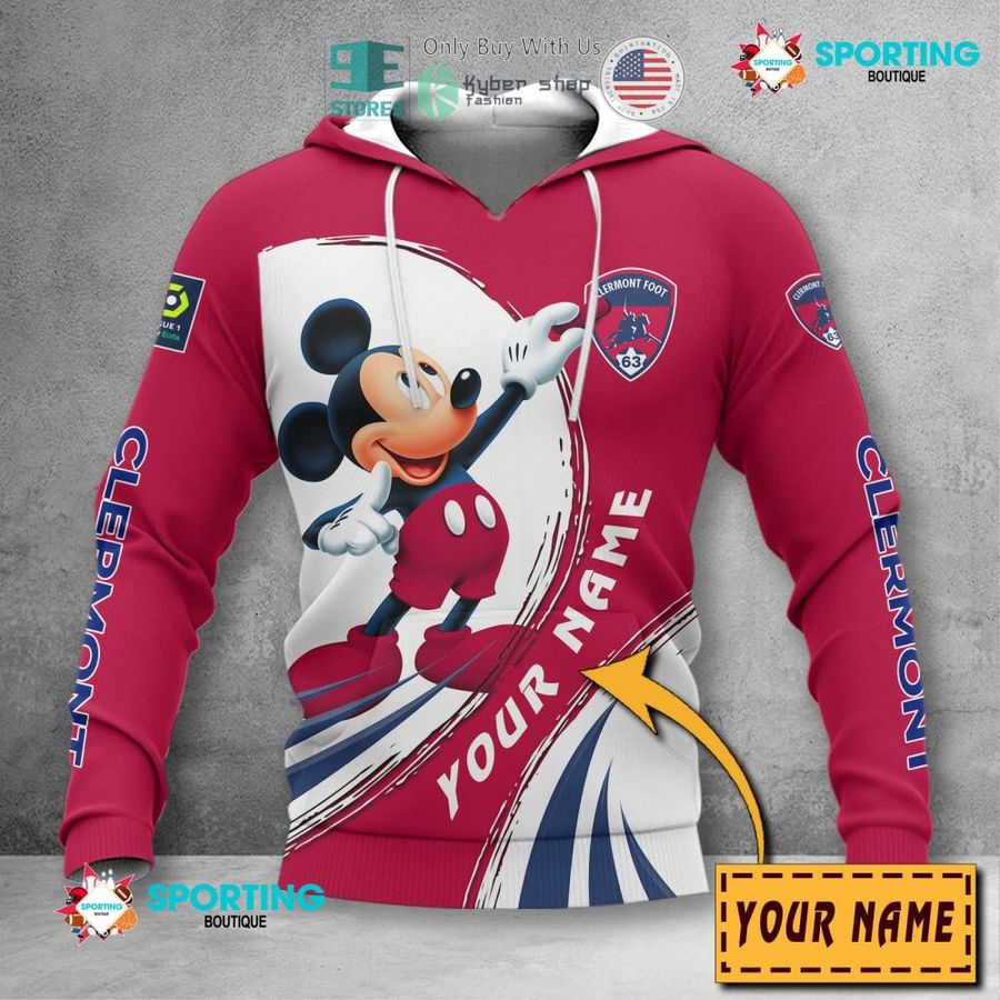 personalized mickey mouse clermont foot auvergne 63 3d shirt hoodie 2 75684