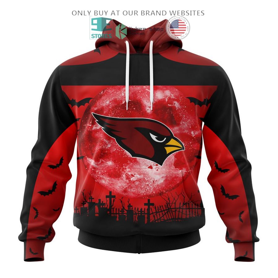 personalized nfl arizona cardinals halloween moon 3d shirt hoodie 1 17305