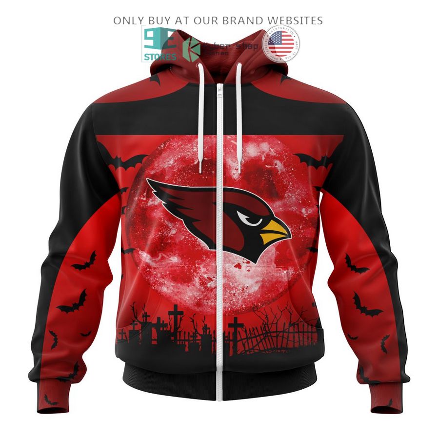personalized nfl arizona cardinals halloween moon 3d shirt hoodie 2 68909