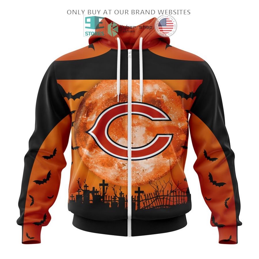 personalized nfl chicago bears halloween moon 3d shirt hoodie 2 71074