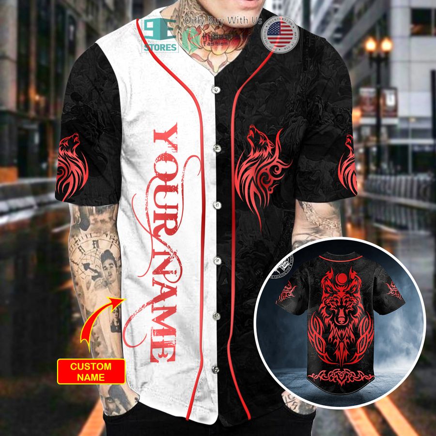 personalized red wolf viking custom baseball jersey 2 57504