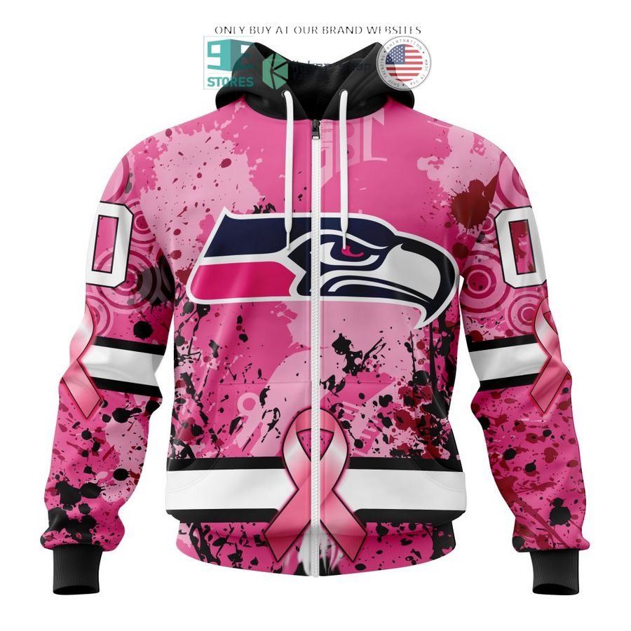 personalized seattle seahawks breast cancer awareness 3d shirt hoodie 2 64714