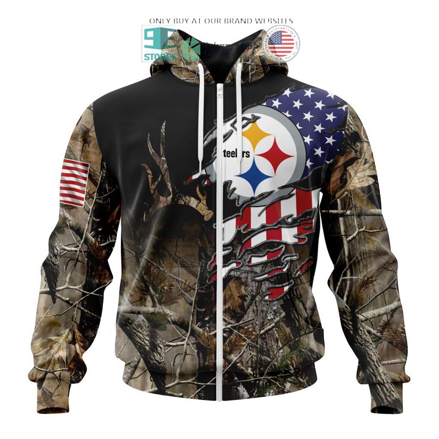 personalized us flag pittsburgh steelers special camo hunting 3d shirt hoodie 2 7415