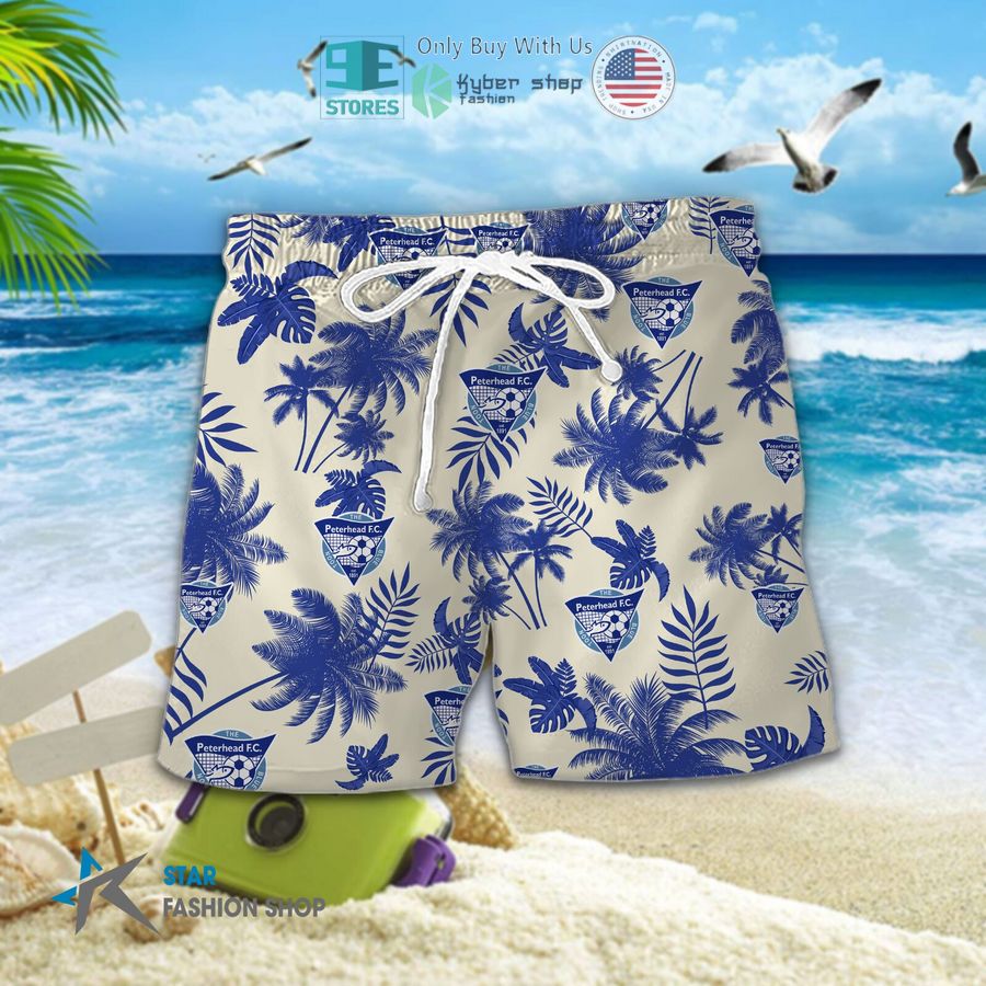 peterhead f c logo palm tree hawaiian shirt shorts 2 63460