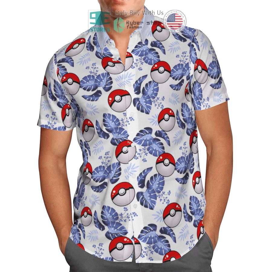 pokemon ball tropical hawaiian shirt shorts 2 65162