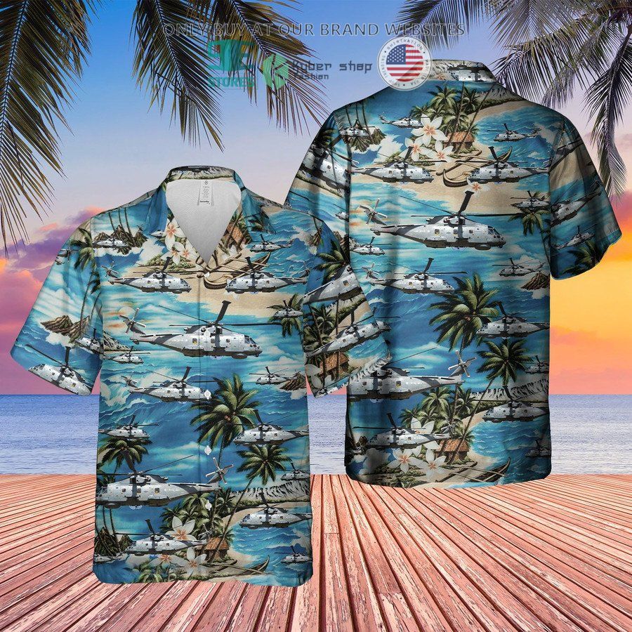 royal navy merlin hm mk2 island blue hawaiian shirt shorts 1 89677