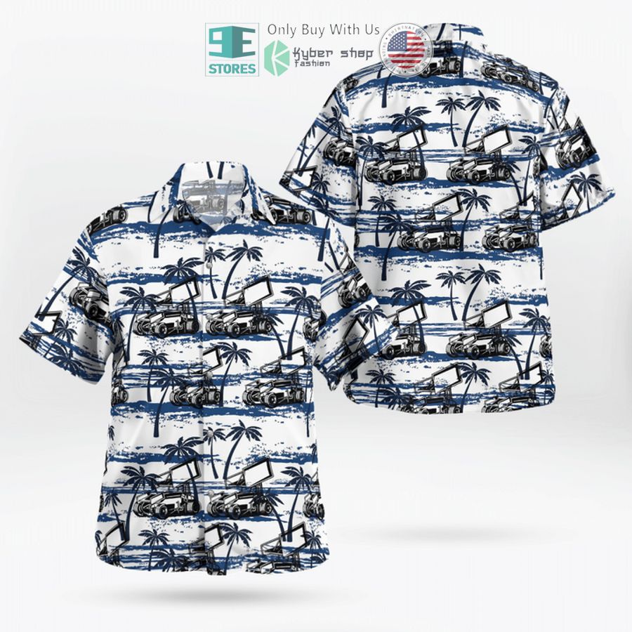 sprint car palm tree hawaiian shirt shorts 1 90958