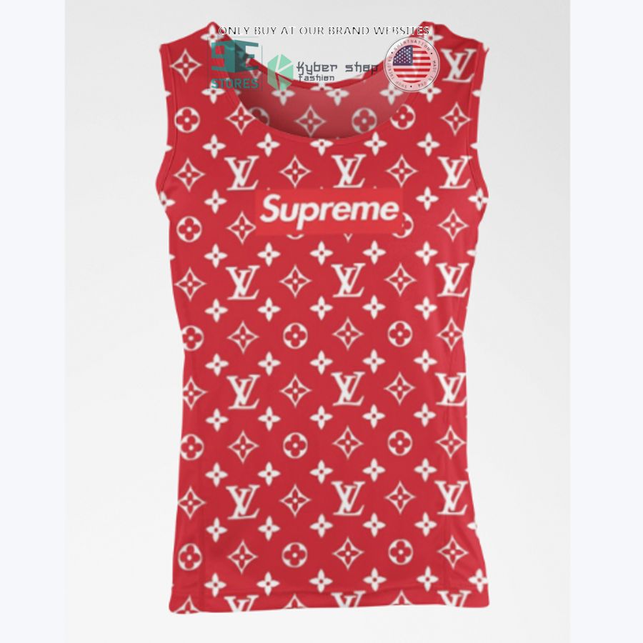 BEST Supreme Louis Vuitton red pattern Tank Top • Shirtnation