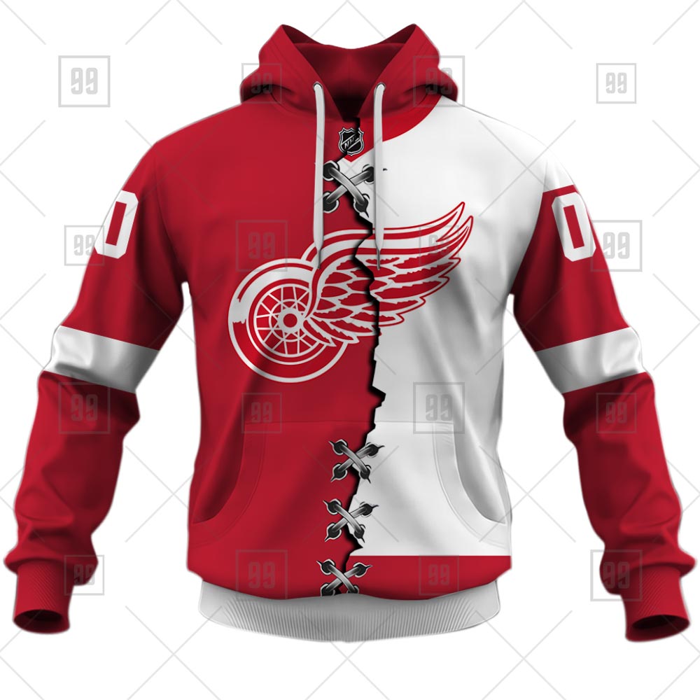 TU YN NHL Mix Jersey Detroit Red Wings hoodie front