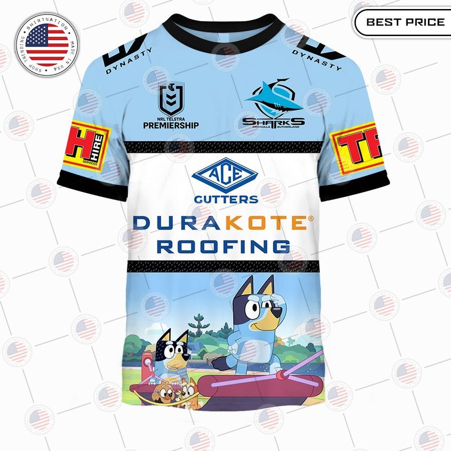 cronulla sutherland sharks bluey jersey custom kid shirt 2 290