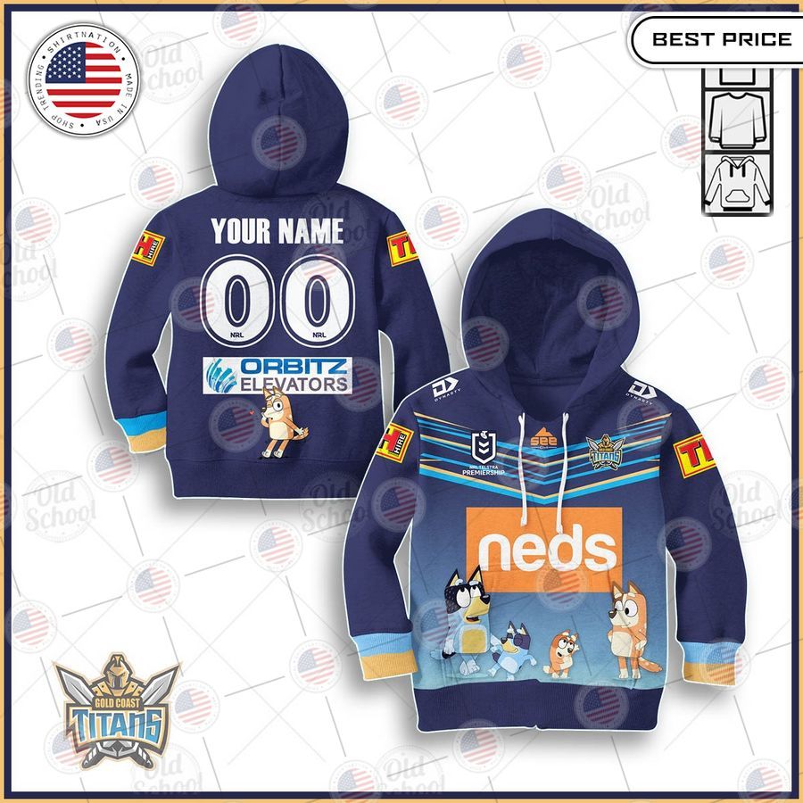 gold coast titans bluey jersey custom kid shirt 1 300
