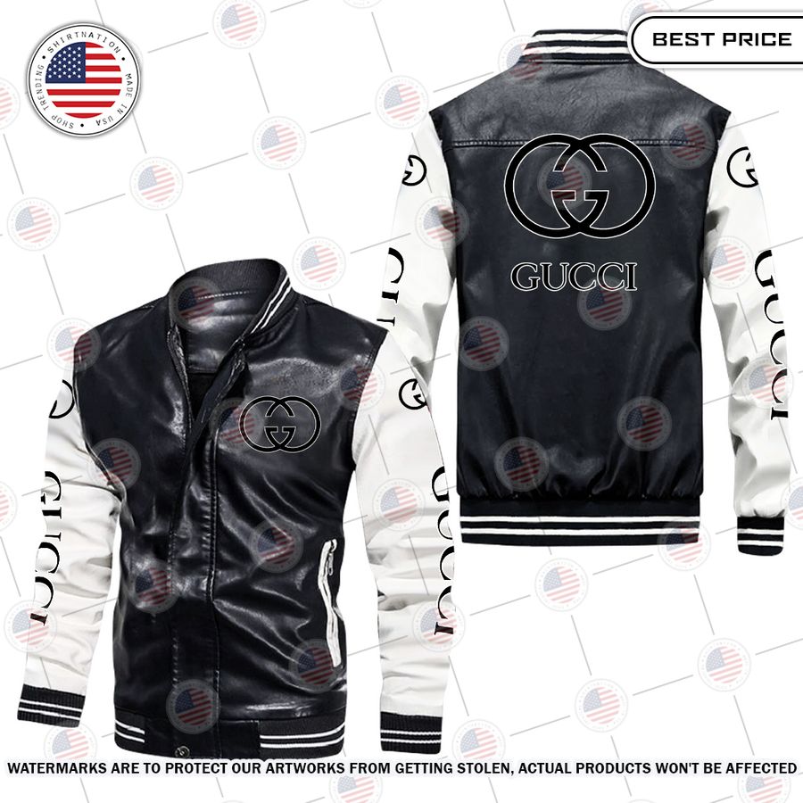 Gucci Leather Bomber Jacket Elegant picture.