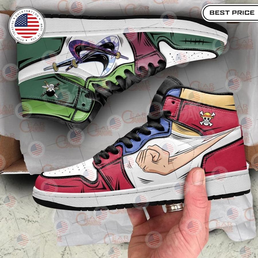 one piece zoro and luffy air jordan high top shoes 1 603