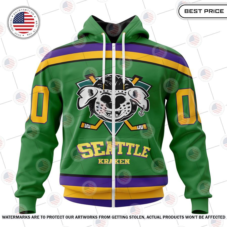 Seattle Kraken Design X The Mighty Ducks Custom Hoodie Natural and awesome