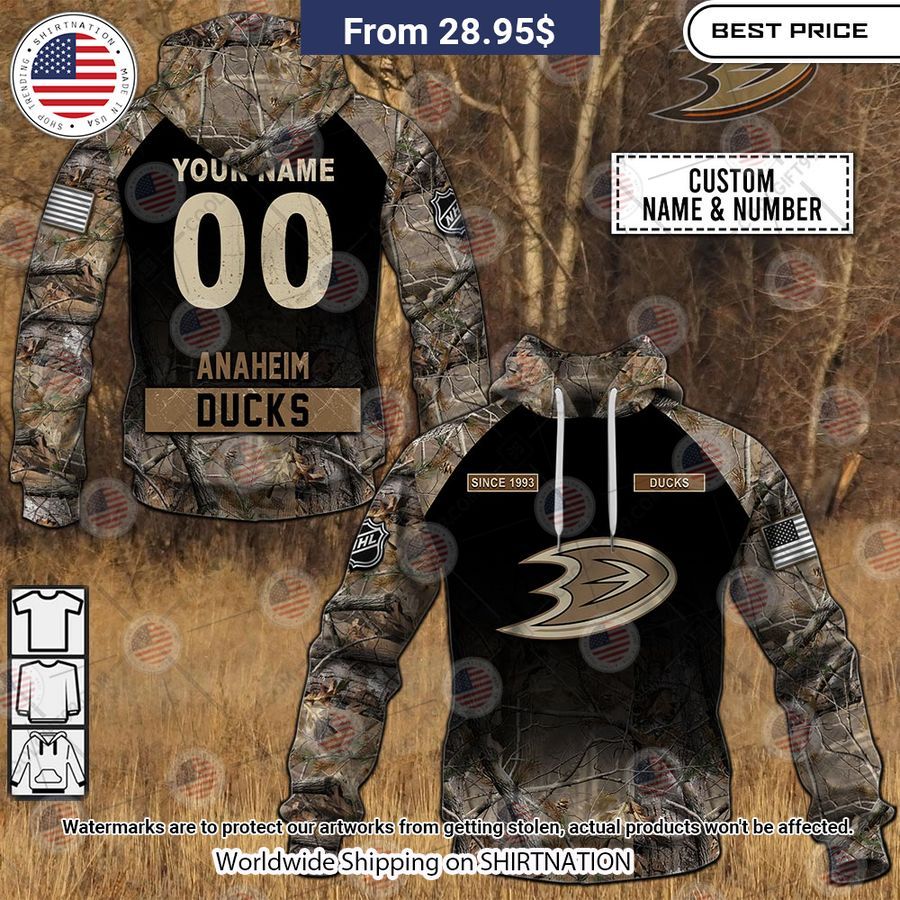 Anaheim Ducks Hunting Camo Custom Shirt